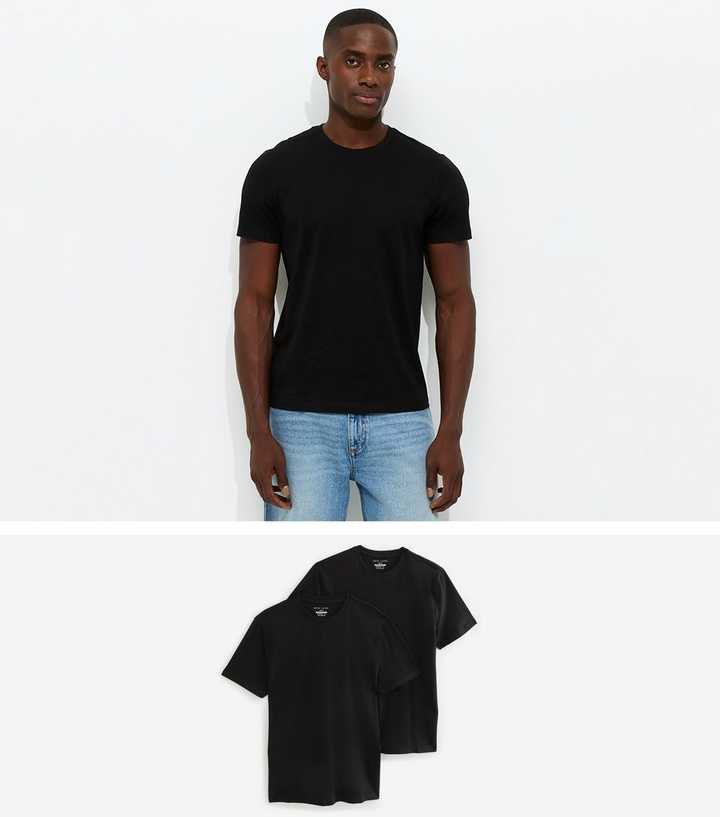 Pack Of 2 Black Regular Short Sleeve T-Shirts