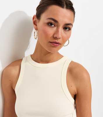 Cream Racer Back Vest Top