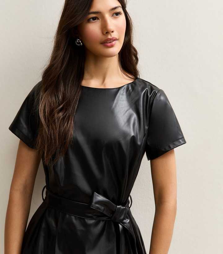 chinese dress ladies Look Of Love Black Faux Leather Dress – Shop the Mint main image 1