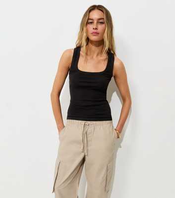 Black Square Neck Vest Top