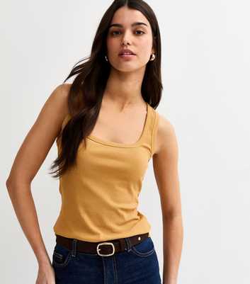Dark Yellow Square Neck Vest