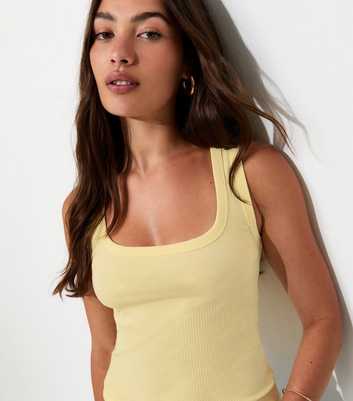 Light Yellow Square Neck Vest Top