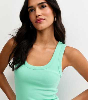 Turquoise Wide Trim Scoop Vest Top