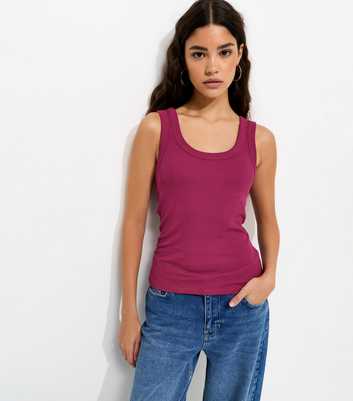 Light Burgundy Wide Trim Scoop Vest Top