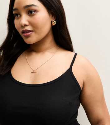 Curves Black Cotton Adjustable Cami Top