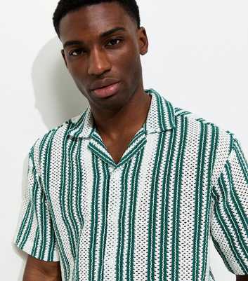 Only & Sons Green Relaxed Crochet Short Sleeve Shirt