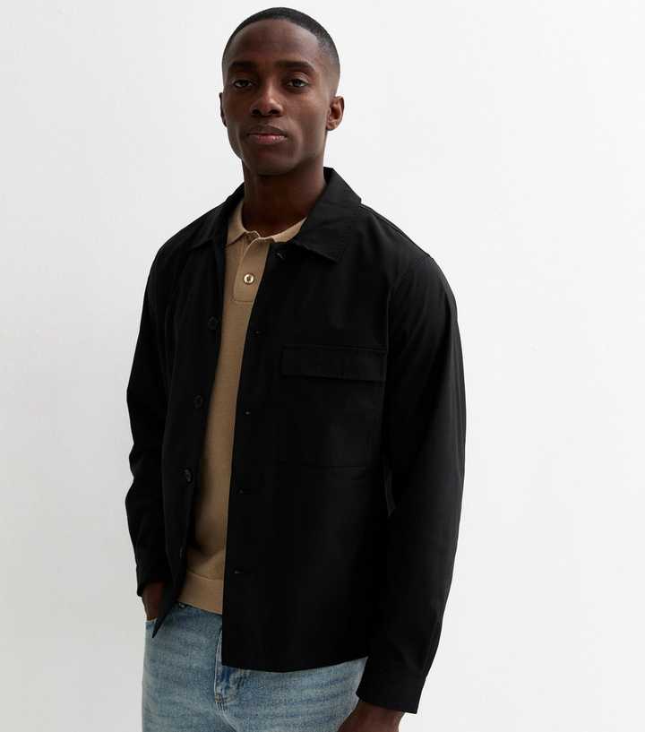 Only & Sons Black Button Front Shacket