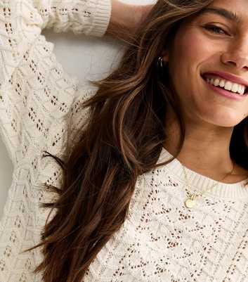 Petite Cotton Rich Cream Stitch Knit Jumper