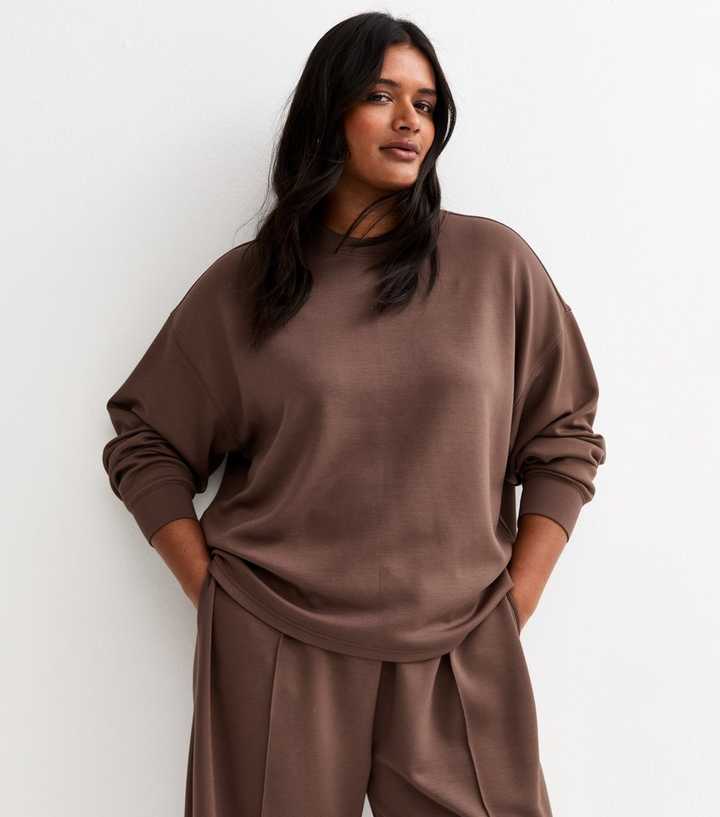 Curves Premium Dark Brown Sweatshirt