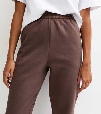 Brown Jersey Cuffed Joggers
