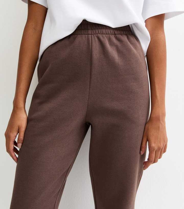 Brown Jersey Cuffed Joggers