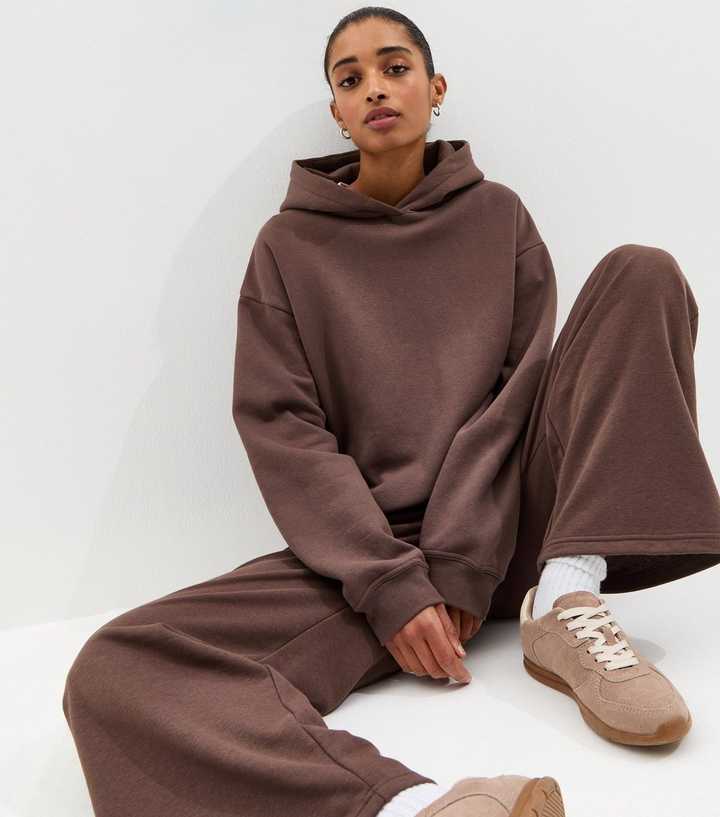 Dark Brown Jersey Pullover Hoodie