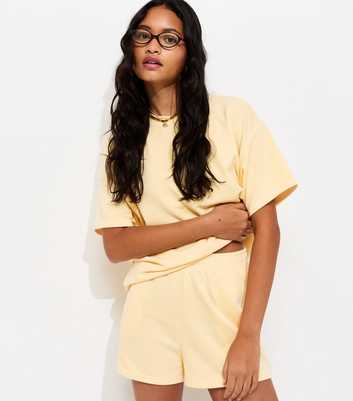 Light Yellow Jersey Jogger Shorts