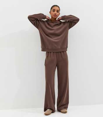 Dark Brown Wide Leg Joggers