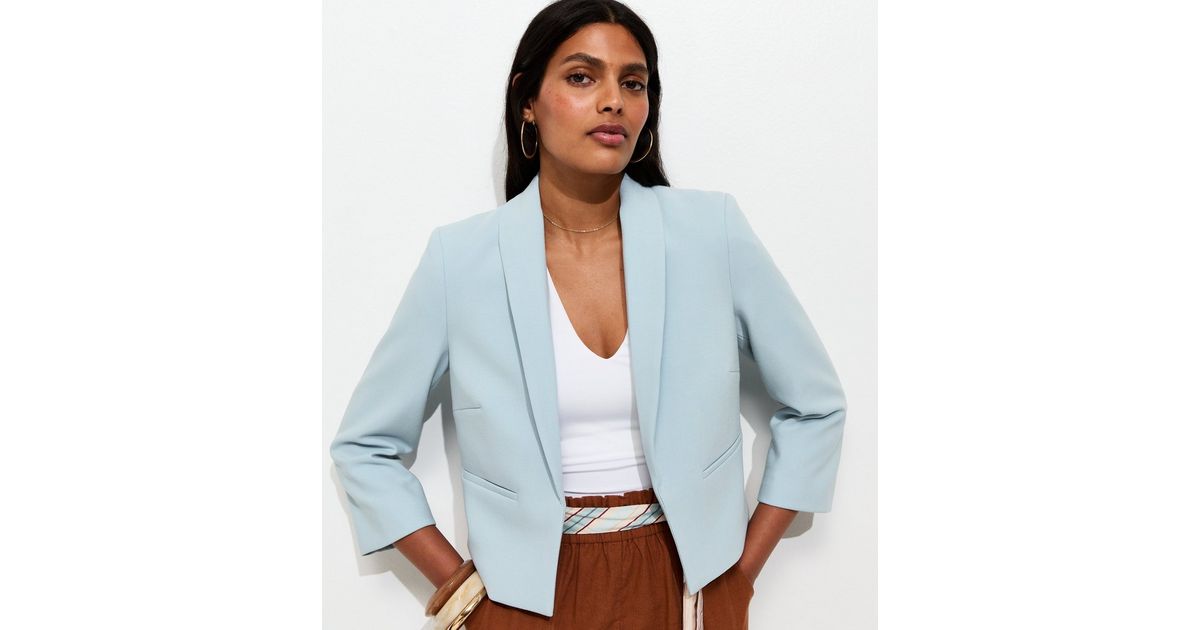 Light Blue Cropped Blazer