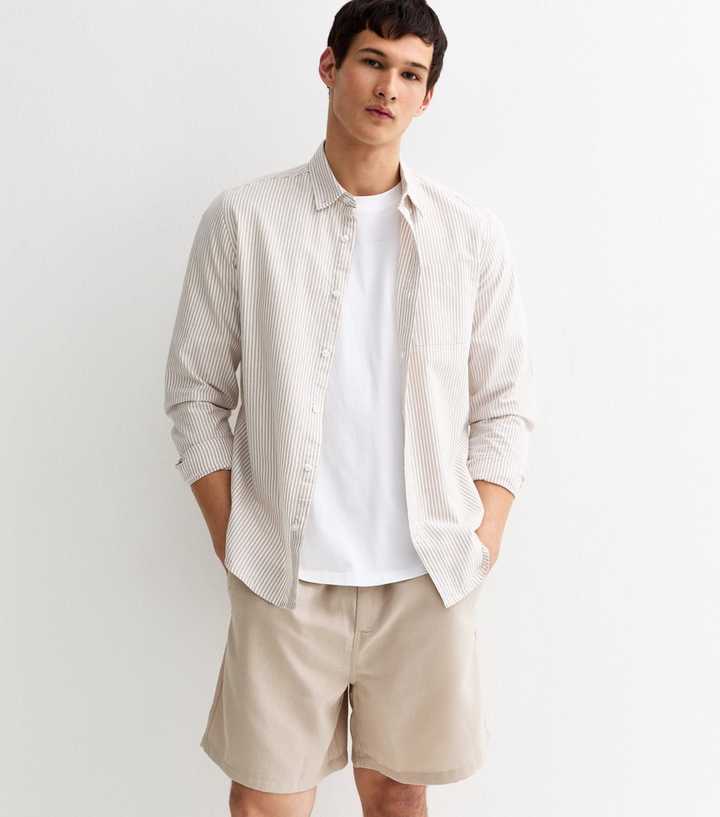 Stone Regular Linen Look Pull On Shorts