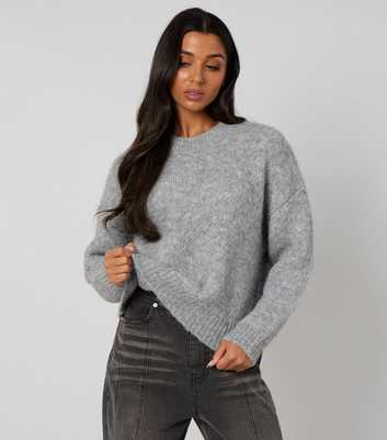 Urban Bliss Light Grey Brushed Knit Relaxed Jumper
