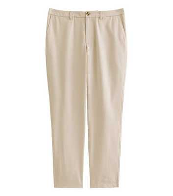 Stone Slim Linen Look Chino Trousers