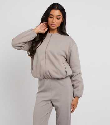 Urban Bliss Grey Bubble Hem Jersey Jacket