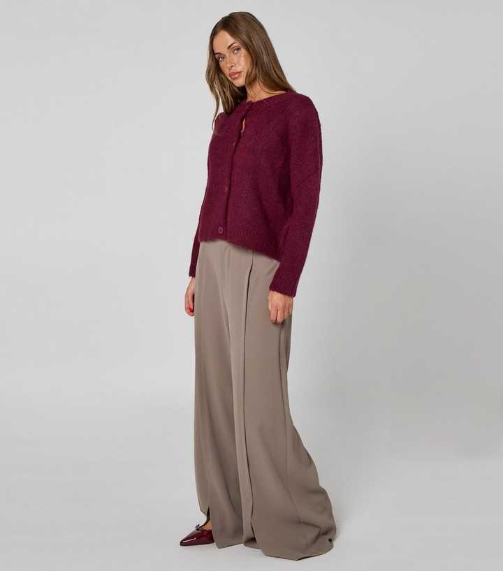 Urban Bliss Dark Burgundy Cropped Cardigan