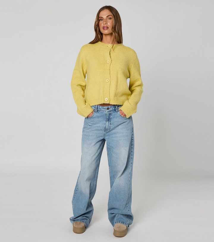 Urban Bliss Light Yellow Cropped Cardigan