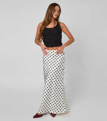 Urban Bliss Cream Polka Dot Maxi Skirt