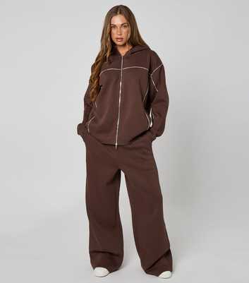 Urban Bliss Brown Piped Joggers