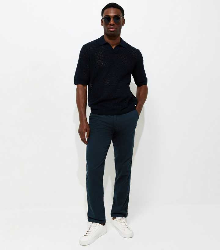 Jack & Jones Regular Cotton Navy Slim Drawstring Trousers