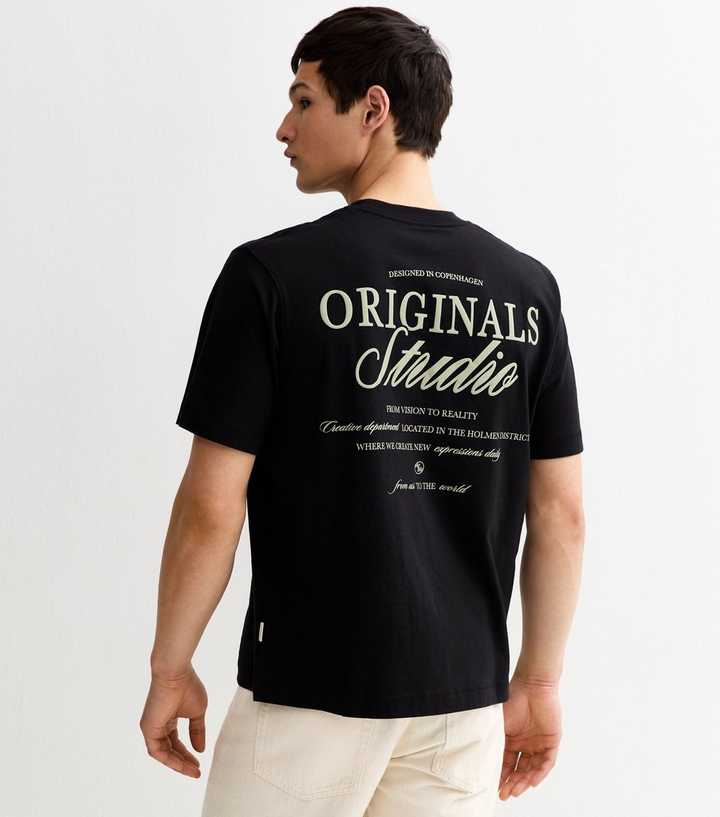 Jack & Jones Black Relaxed Originals Studio Logo T-Shirt