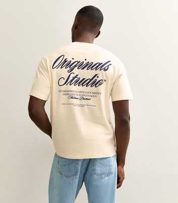 Jack & Jones Cream Relaxed Originals Studio Logo T-Shirt