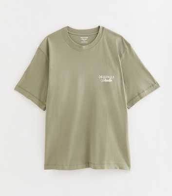 Jack & Jones Light Khaki Relaxed Originals Studio Logo T-Shirt