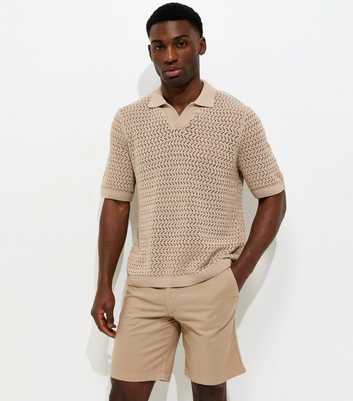 Jack & Jones Regular Light Brown Cotton Rich Drawstring Shorts