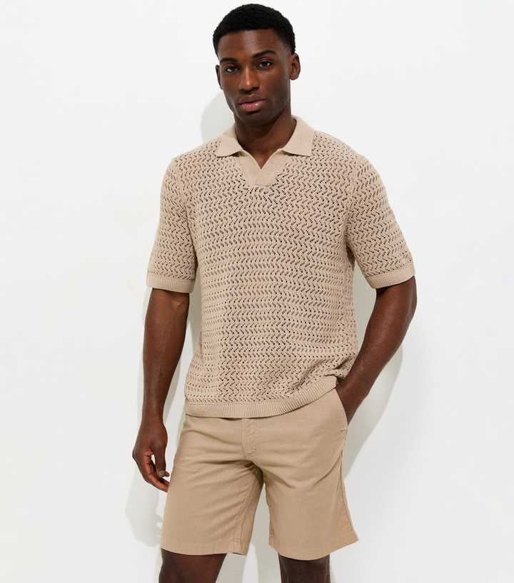 Jack & Jones Regular Light Brown Cotton Rich Drawstring Shorts