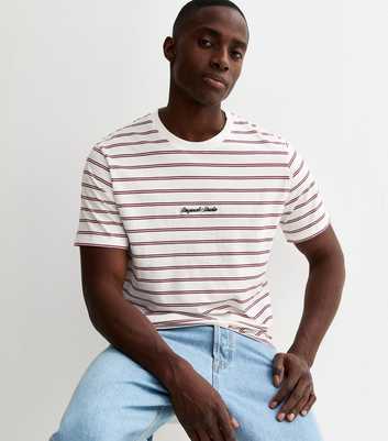 Jack & Jones White Original Studios Stripe T-Shirt