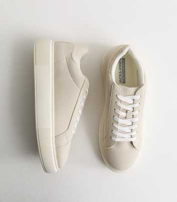 Jack & Jones Cream Faux Suede Trainers