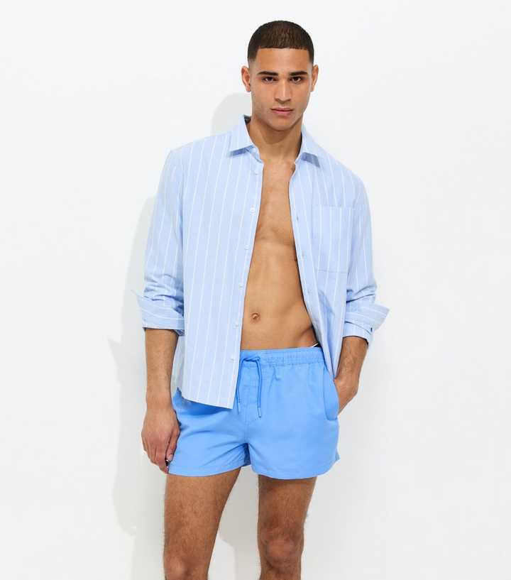 Light Blue Regular Short Length Swim Shorts