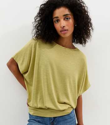 Green Soft Touch Slub Batwing T-Shirt