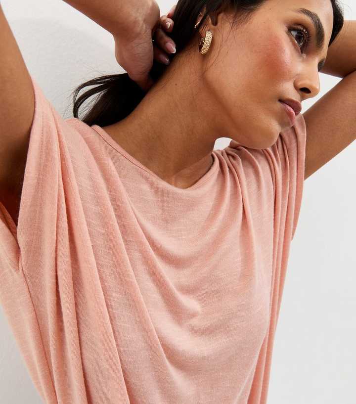 Pink Soft Touch Slub Batwing T-Shirt