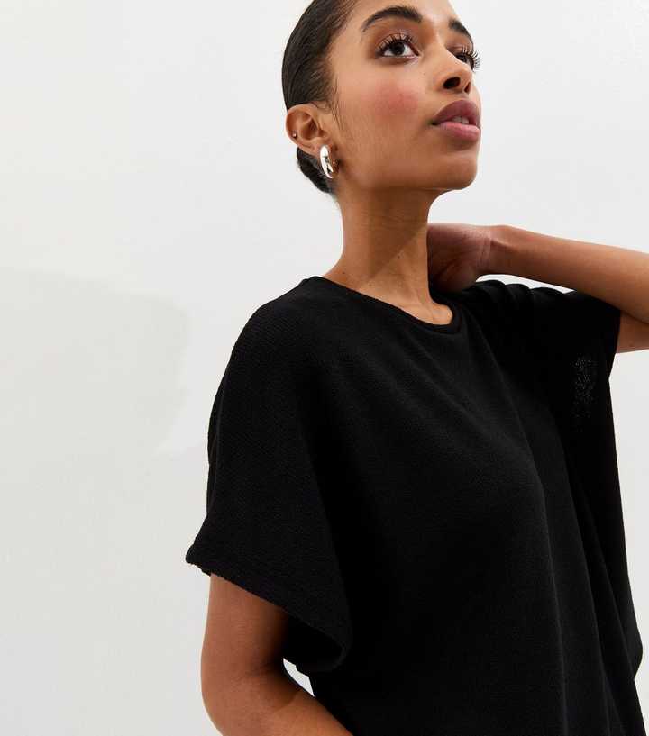 Black Textured Soft Touch T-Shirt