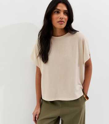 Cream Textured Soft Touch T-Shirt