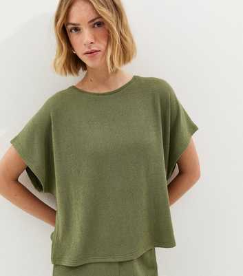 Khaki Textured Relaxed Top