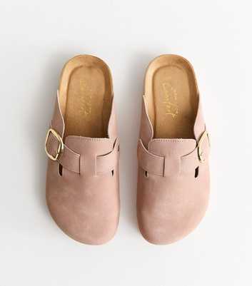 Light Pink Faux Brushed Leather Clogs