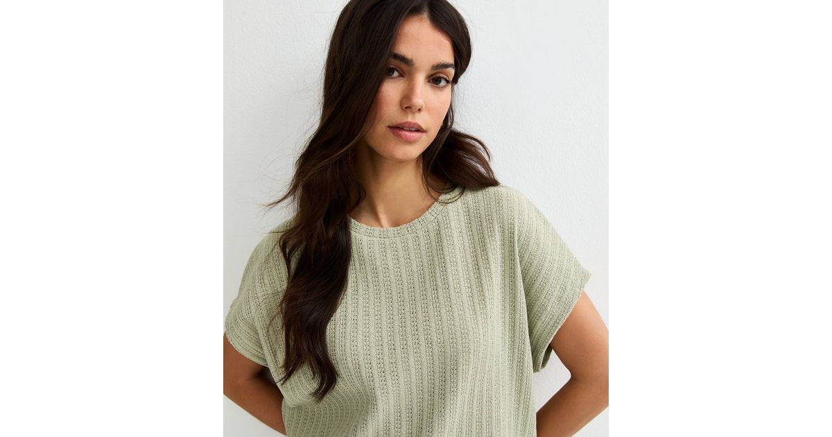 Light Green Textured Soft Touch Top | New Look