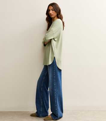 Tall Light Green 3/4 Sleeve Oversized Top