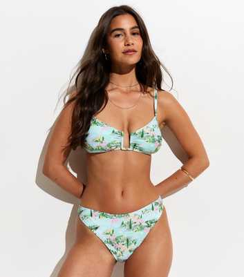 Light Blue Scene High Leg Hipster Bikini Briefs