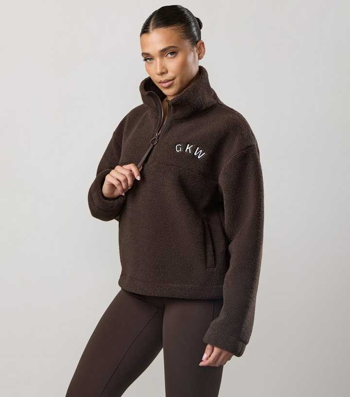 Gym King Brown Borg 3/4 Zip Jumper