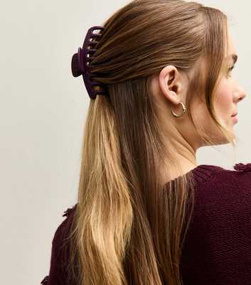 Dark Burgundy Matte Hair Claw Clip