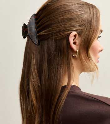 Brown Curved Tortoiseshell Hair Clip