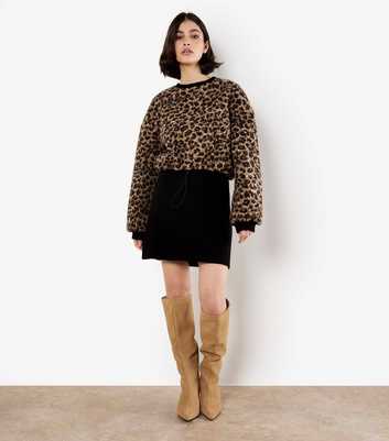Apricot Brown Leopard Boucle Jumper