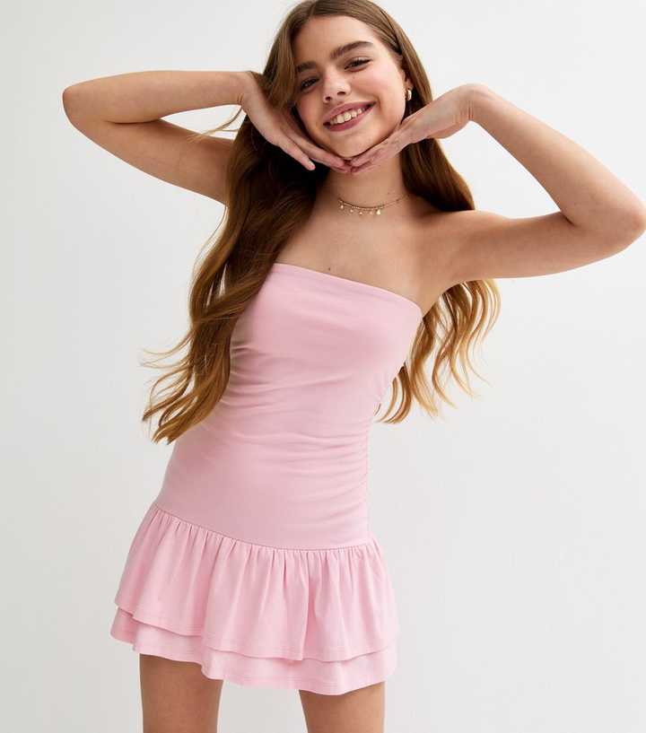 Girls Light Pink Rara Bandeau Dress